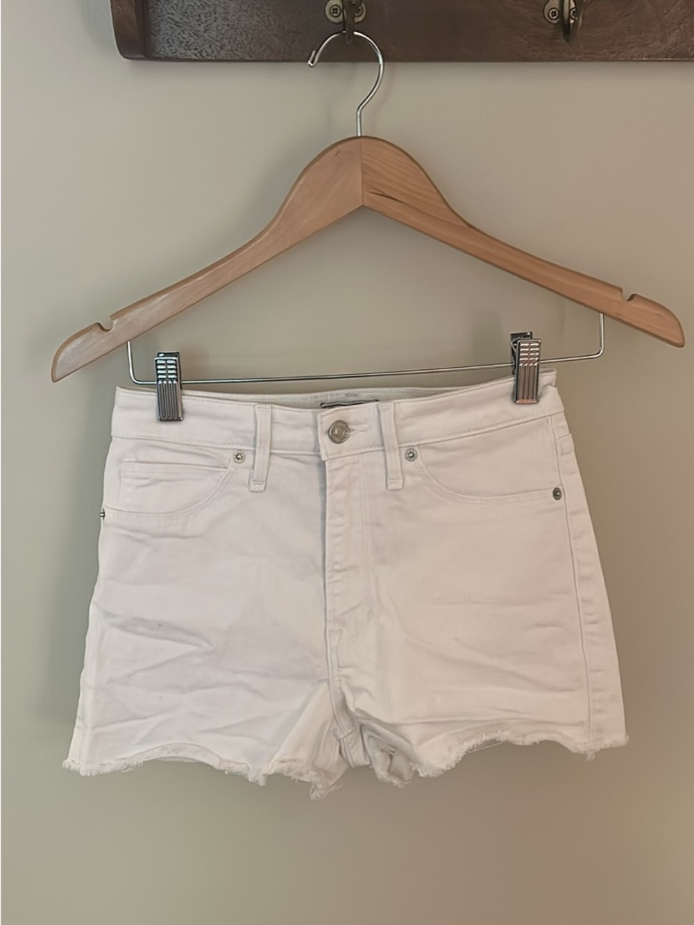 Abercrombie & Fitch White Denim Cutoff Shorts